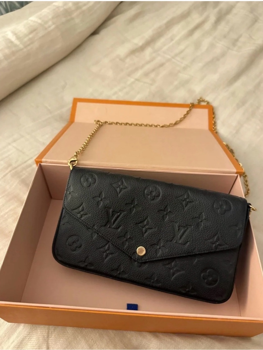 Louis Vuitton Black Empreinte Monogram Chain Crossbody